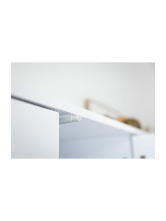 Three Door Wardrobe White 135x50x177cm