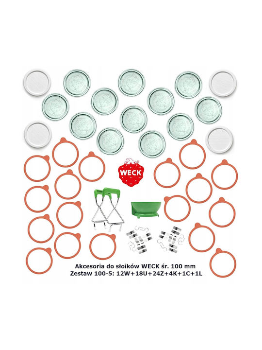 Weck Set 6 Stück Lebensmittelgläser Allgemeine Verwendung mit Deckel Glas Transparent 1500ml 6 Stück