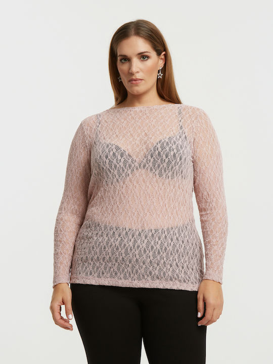 Women's Blouse Long Sleeve Floral Pink