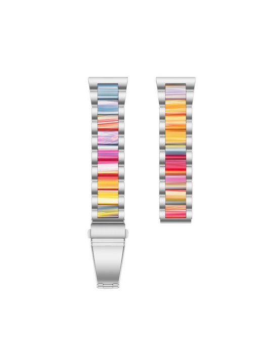 Metallisches Tragbare Bänder Xdfind Three Beads 22mm Resin Silber Regenbogen