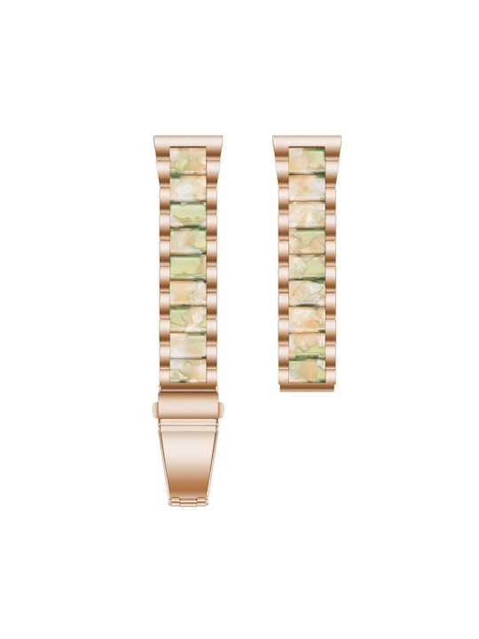 Metallisches Tragbare Bänder Xdfind Three Beads 22mm Resin Rose Gold Grün