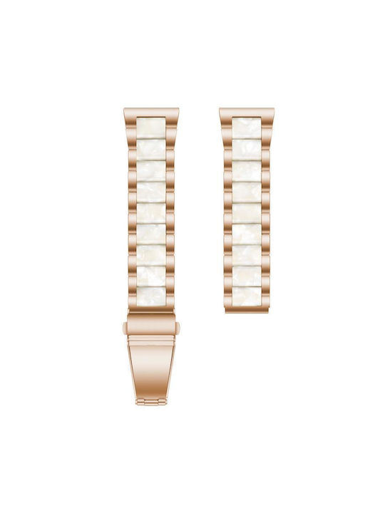 Metallisches Tragbare Bänder Xdfind Three Beads 20mm Resin Rose Gold Weiß