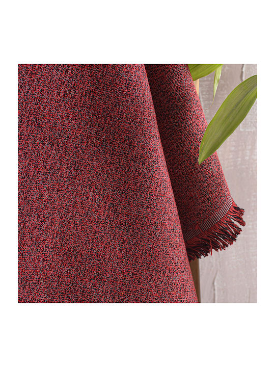 Rythmos Cadenza Three-Seater Sofa Throw 2 Sides Jacquard 180x280cm Burgundy