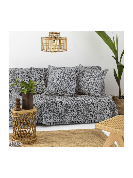 Palamaiki Lepard Ριχτάρι Τριθέσιου Καναπέ 180x300εκ. Grey