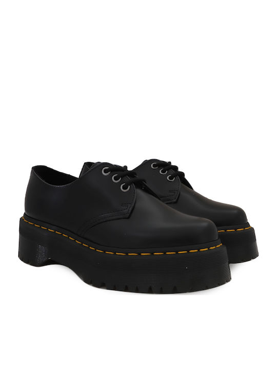 1461 Quad Men's Leather Casual Shoes Black