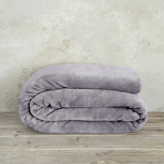 Nima Coperta Κουβέρτα Βελουτέ Υπέρδιπλη 240x260εκ. Smoky Lilac