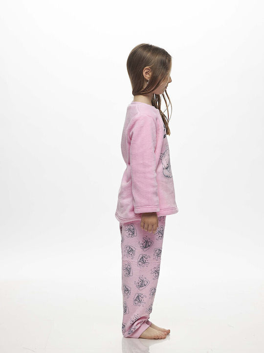 Galaxy Kinder Schlafanzug Winterlich Fleece Pink Galaxy Kinder Schlafanzug Winterlich Fleece Pink