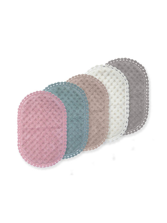 Nef-Nef Homeware Antiderapant Covoraș de Baie Bumbac Oval Touch 034261 Gri 55x85buc