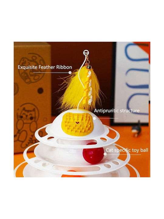 Multi-Cat Toy Tower Multicolour Balls 30cm X 24.5cm X 24.5cm Pink