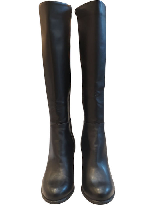 Damenstiefel mit mittlerem Absatz Schwarz