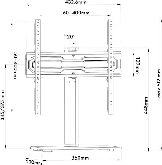 Maclean Energy MC-132 Βάση Τηλεόρασης Τοίχου έως 55" και 35kg