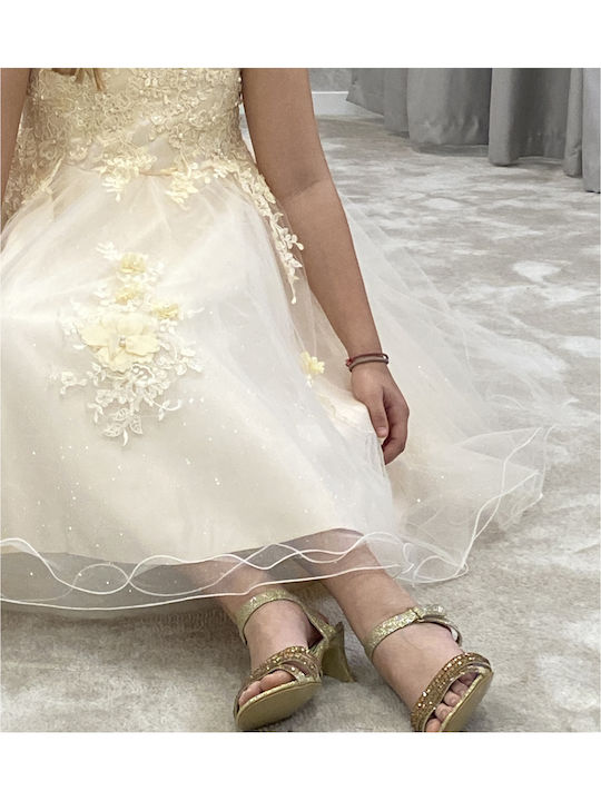 Children's Dress Tulle Ivory-champagne