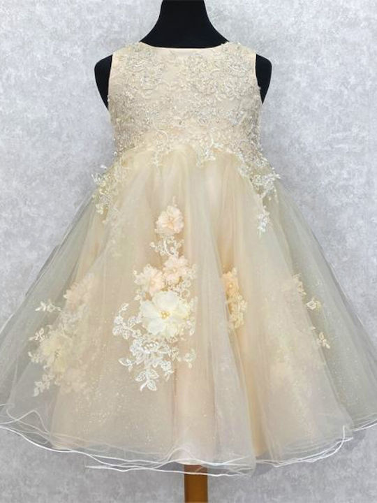 Children's Dress Tulle Ivory-champagne