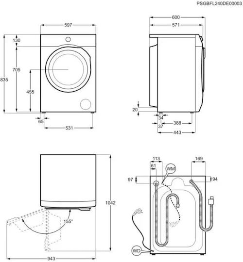 Electrolux Πλυντήριο-Στεγνωτήριο Ρούχων 9kg/5kg Ατμού 1400 Στροφές