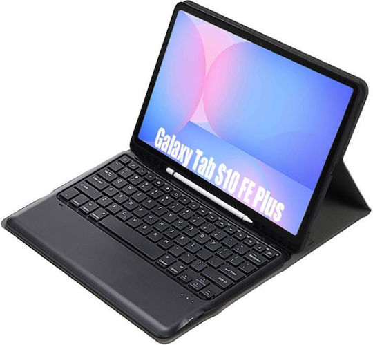 Αποσπώμενο Bluetooth Flip Cover με Πληκτρολόγιο στα Αγγλικά US Μαύρη (Samsung Galaxy Tab S10 FE Plus)