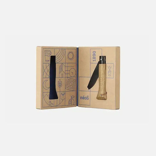 Opinel Neo6 Taschenmesser mit Verriegelungsmechanismus Schwarz Eiche