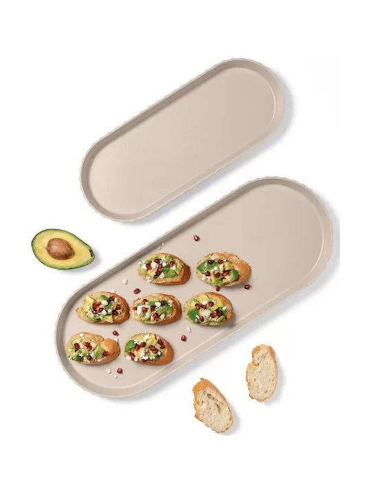 Platou de Servire Oval din Porțelan Gri 51x20.5buc 1buc Platou de Servire Oval din Porțelan Gri 51x20.5buc 1buc