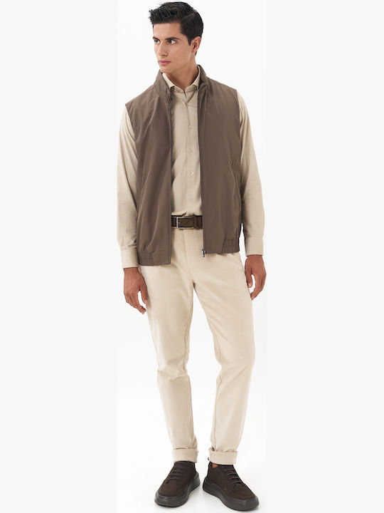 Long-sleeved Corduroy Shirt Beige