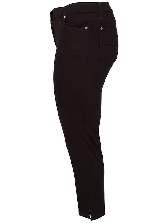 Women's Fabric Trousers Slim Fit Brown