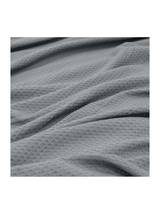 Lino Home Cocoon Κουβέρτα Πικέ Μονή 170x240εκ. Γκρι