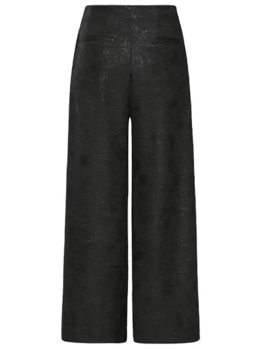 Kate Damen Stoff Hose in Weitem Schnitt Black