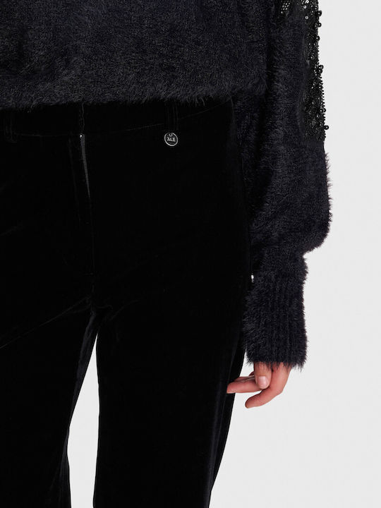 Damen Stoff Hose Black