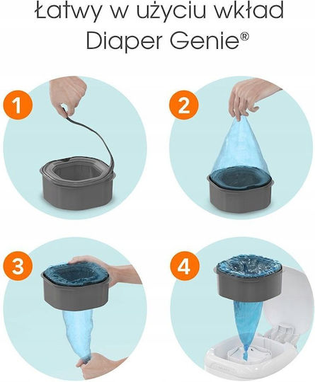 Replacement Bag for White Diaper Bin