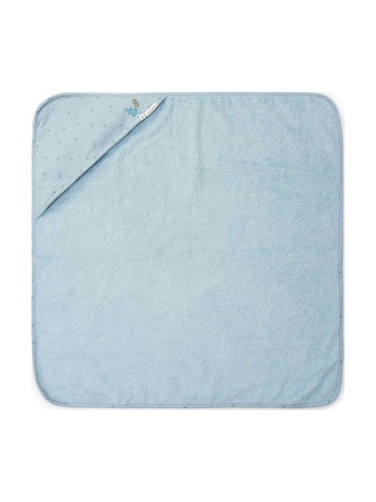 Little Dutch Βρεφική Κάπα-Μπουρνούζι με Κουκούλα Pure Denim Blue 100x100εκ.