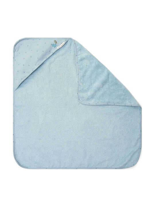 Little Dutch Βρεφική Κάπα-Μπουρνούζι με Κουκούλα Pure Denim Blue 100x100εκ.