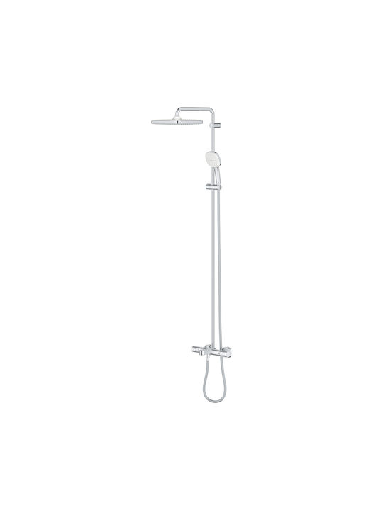 Grohe Tempesta Σετ Μίκτης, Τηλέφωνο & Κεφαλή Ντουζ Εντοιχισμού για Μπανιέρα Ασημί