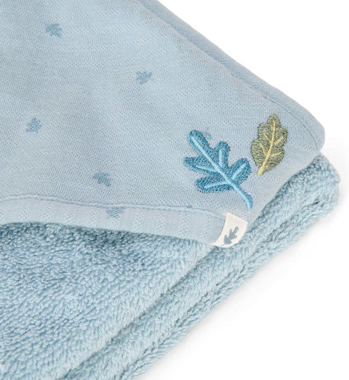 Little Dutch Baby Hooded Bath Towel with Hood Pure Denim Blue 100x100cm