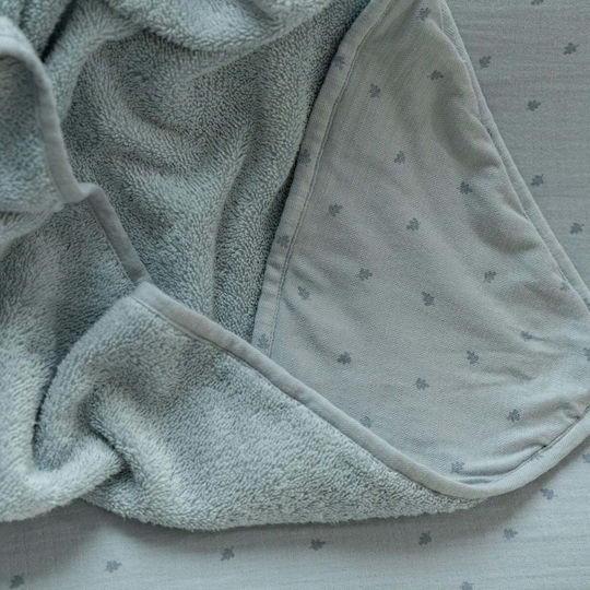 Little Dutch Baby Hooded Towel with Hood Pure Denim Blue 75x75cm