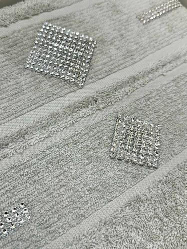 Linea Home Σετ Πετσέτες Μπάνιου 2τμχ Line Γκρι Βάρους 500gr/m²