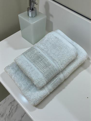 Linea Home Σετ Πετσέτες Μπάνιου 2τμχ Line Γκρι Βάρους 500gr/m²