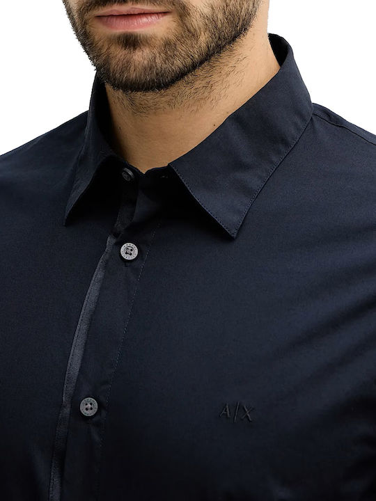 Long-sleeved Cotton Shirt Blue