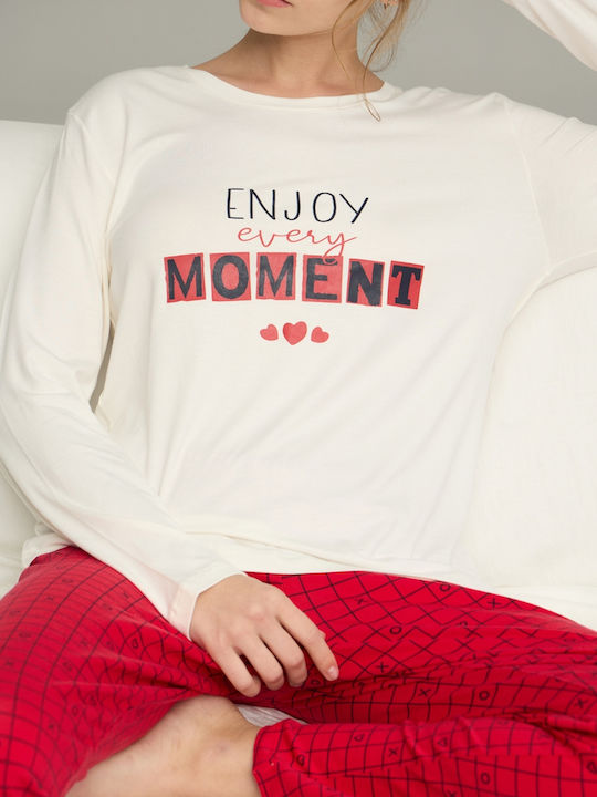 Sexen Winter Damen Pyjama-Set Red