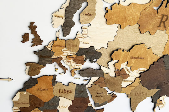 3D Wall Decor Handmade Made of Wood 190x110cm 45 Pieces