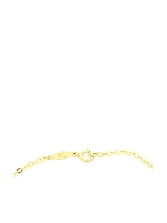 Kids Bracelet from Gold 9K with Evil Eye & Σταυρό