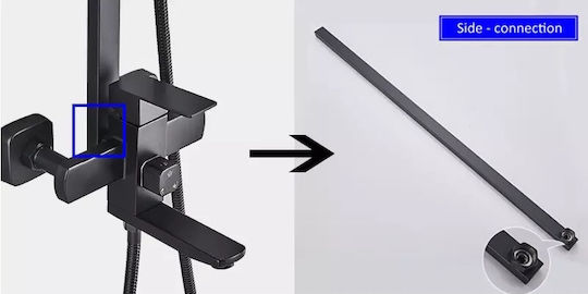 90cm Προέκταση Στήλης Ντουζ Br998 Black Mat
