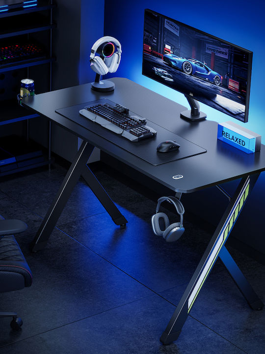 Γραφείο Gaming Rs101 Ξύλινο Μαύρο 120x60x75εκ.