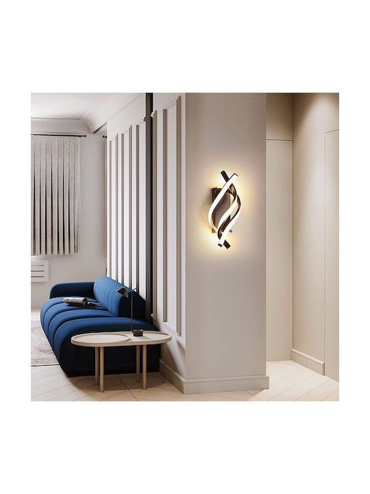 Keskor Modern Leuchte Wand mit Integrierter LED Schwarz 12x12x31cm