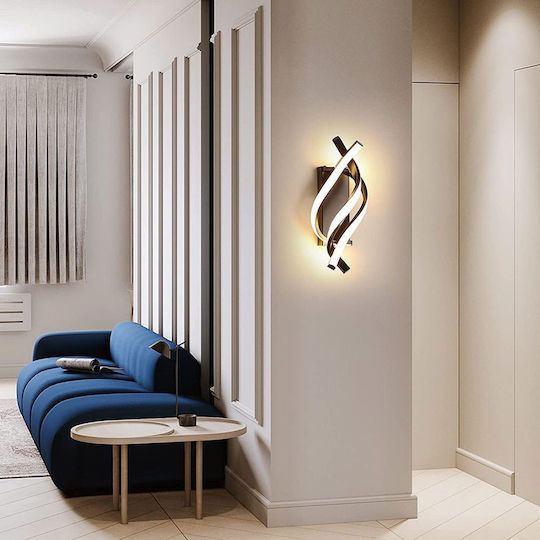 Keskor Modern Lamp Wall with Integrated LED Black 12x12x31cm