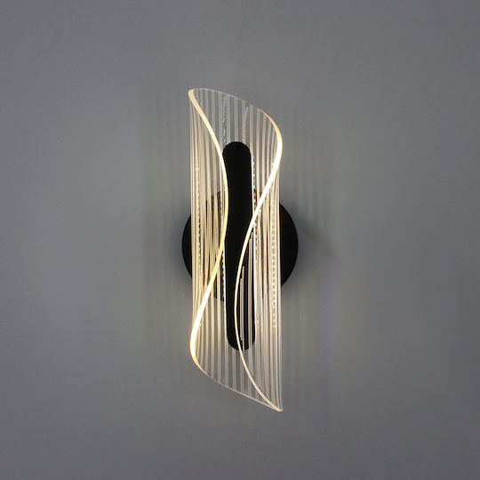 Keskor Modern Lamp Wall with Integrated LED Black 26x9.5x10cm