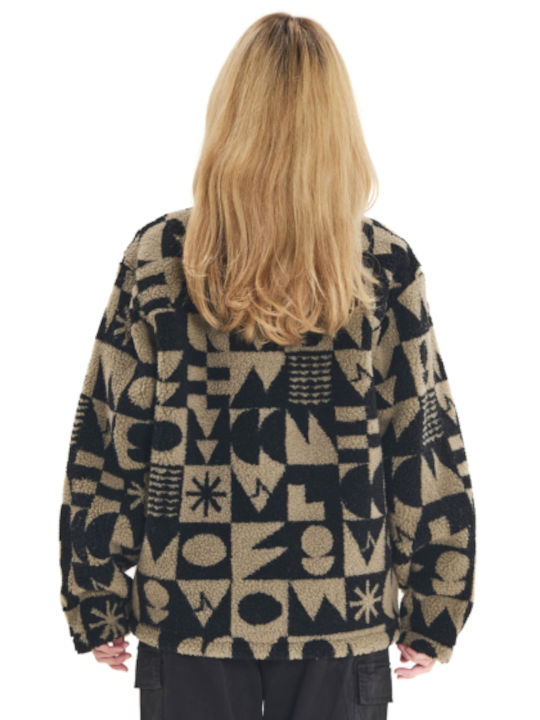 Women's Cardigan with Zipper Beige
