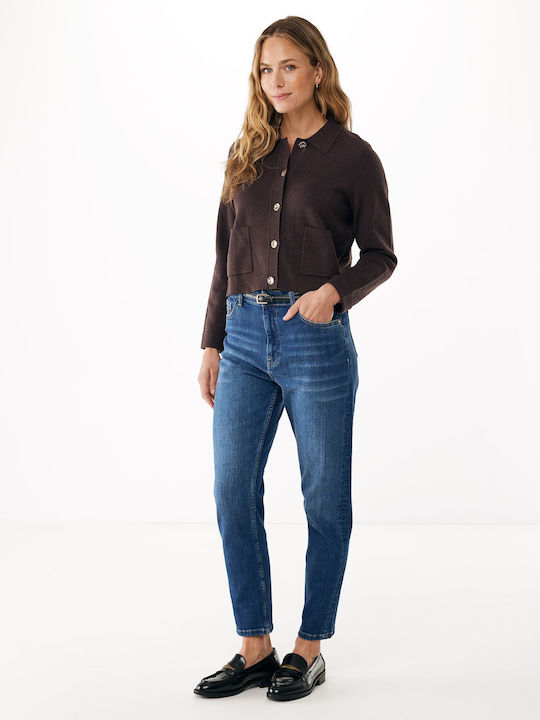Women's Knitted Cardigan Dark Brown, Brown