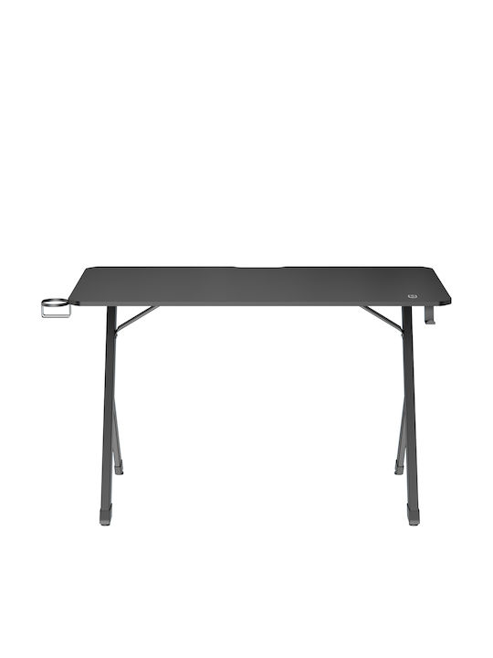 Γραφείο Gaming Rs102 Ξύλινο Μαύρο με LED & USB θύρες 120x60x75εκ.