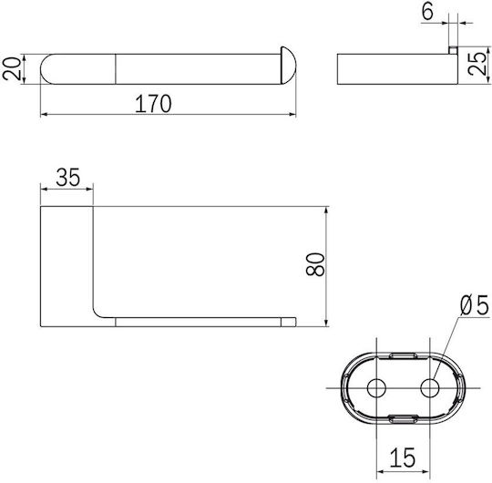 Inda Wandmontierter Papierhalter Mito 2000