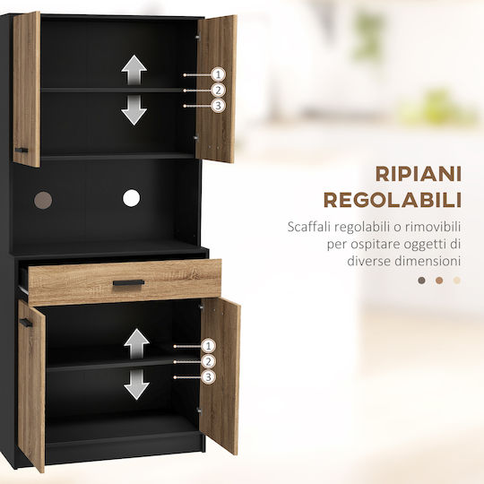 Unterschrank für Ofen Black 80x40x180cm