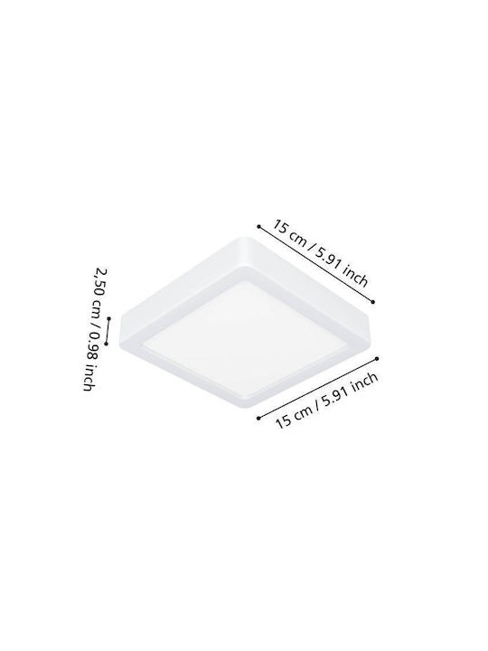 Eglo Deckenleuchte Badezimmer 15cm mit Integrierter LED