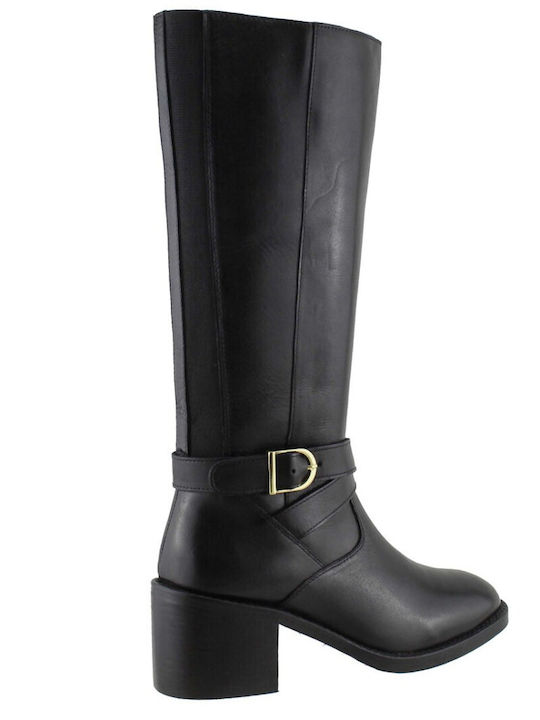 Leder Damenstiefel Schwarz